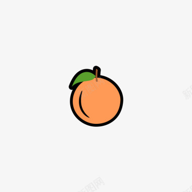 桔子饮品手绘卡通水果橘子图标图标