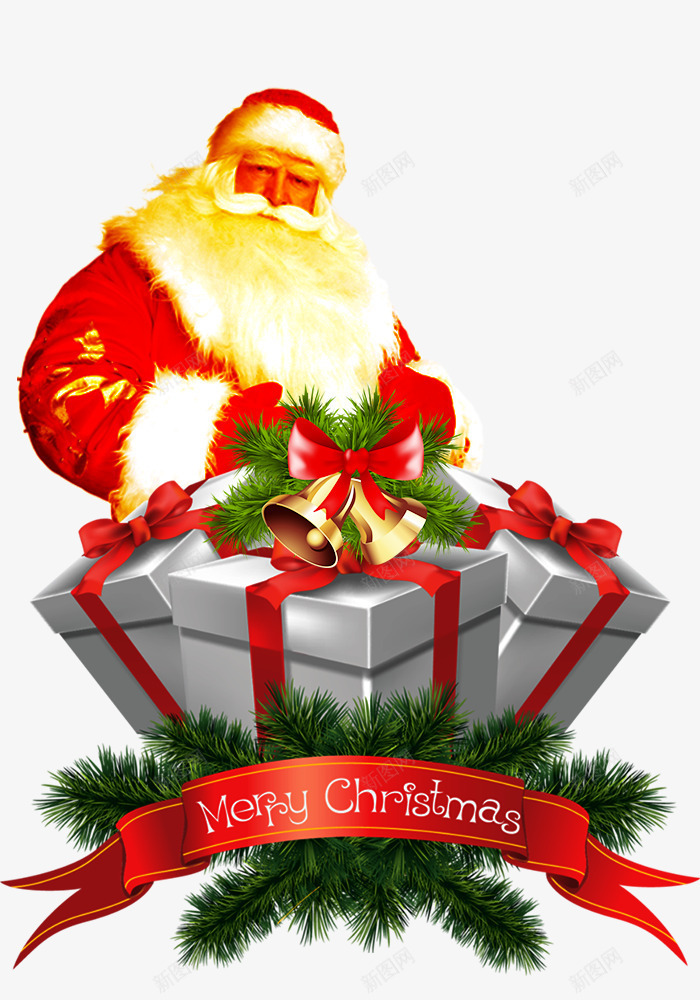 圣诞老人和圣诞礼物png免抠素材_新图网 https://ixintu.com 圣诞礼物盒 圣诞老人 圣诞节素材 白色 红色