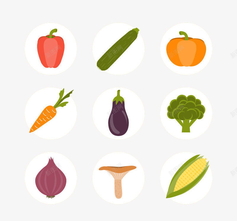可爱蔬菜小图标png_新图网 https://ixintu.com 可爱 好看 小图标 蔬菜