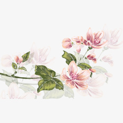 手绘春季粉色鲜花素材