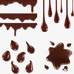 巧克力滴和污点矢量图素材
