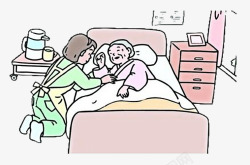 家庭医生插画照顾老人的家庭医生插画高清图片