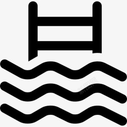 游泳符号游泳池的水浪梯图标高清图片