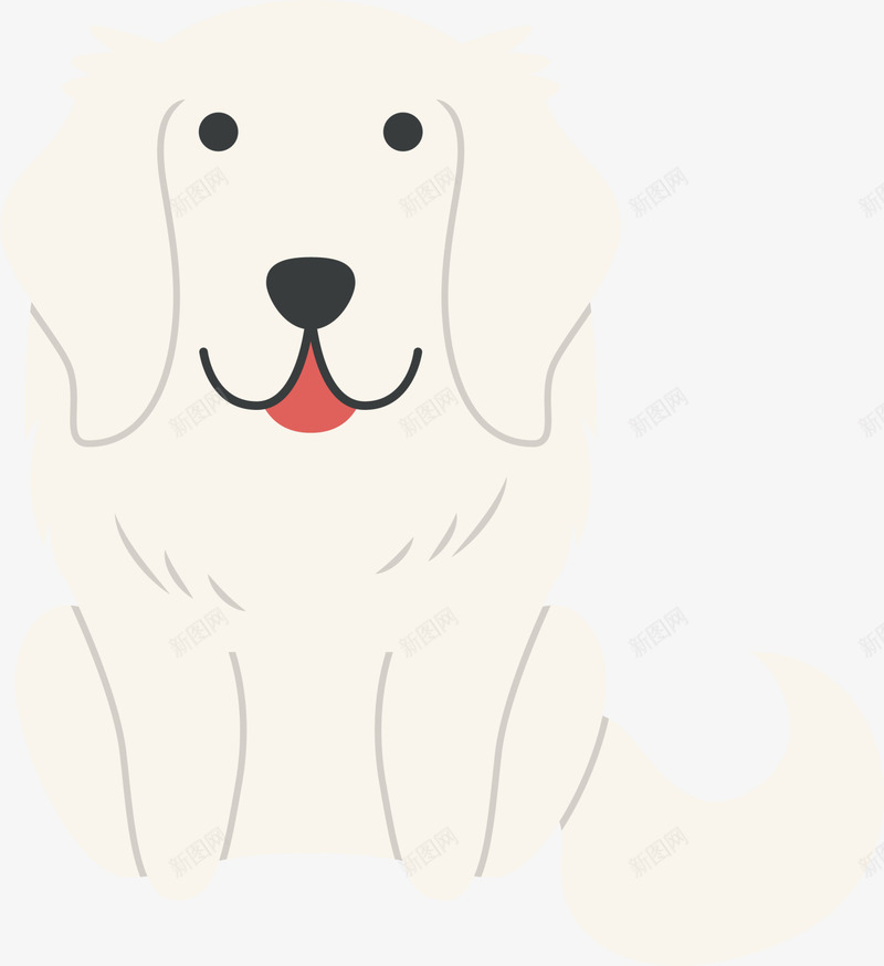 白色可爱小狗png免抠素材_新图网 https://ixintu.com 卡通动物 宠物 宠物犬 清新宠物 白色小狗 简约宠物店 装饰图案