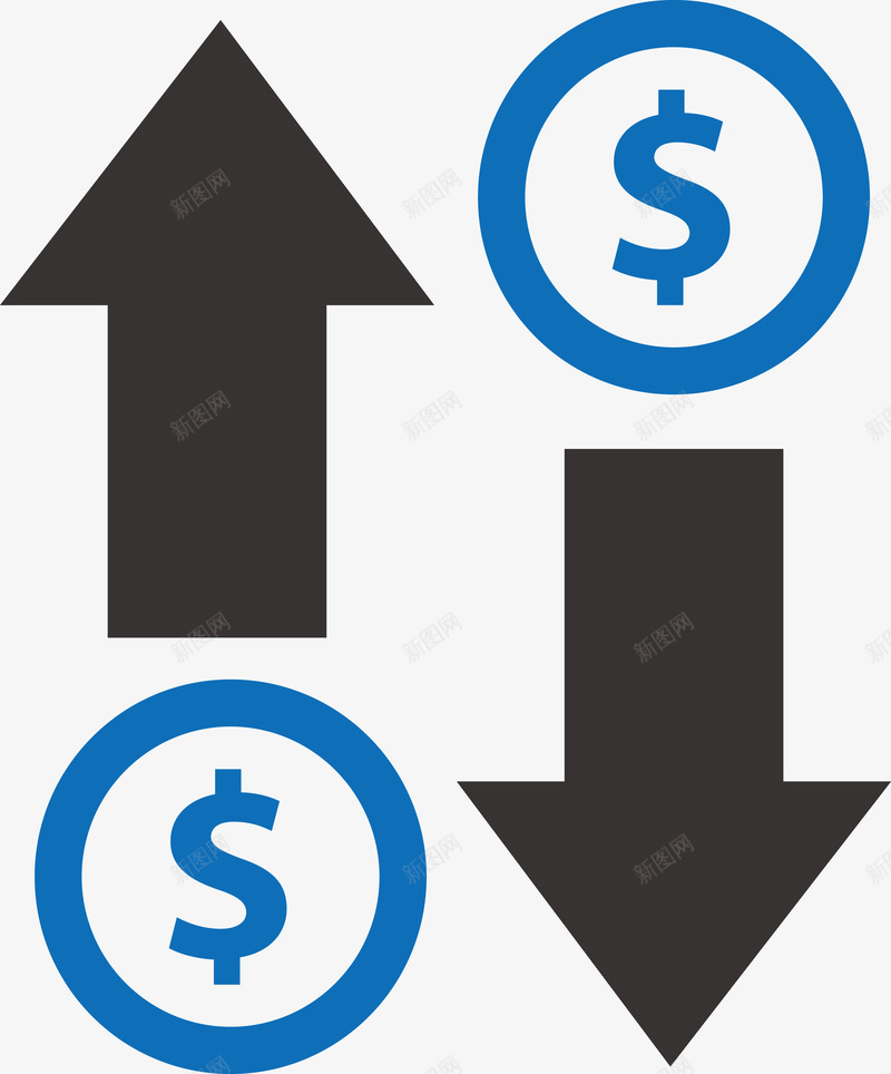 蓝色金融图标png_新图网 https://ixintu.com 中国经济 经济矢量图 金币图 金融图标 金融外汇 金融经济 银币