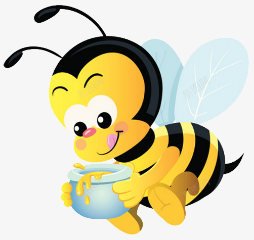 采蜂蜜的小蜜蜂png免抠素材_新图网 https://ixintu.com 一罐蜂蜜 可爱的小蜜蜂 挥动翅膀的 捧着蜂蜜 敬业的小动物 蜂类 黄色