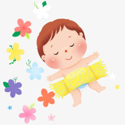 宝宝包巾毯子一个睡着的小宝宝高清图片