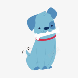 扁平化的狗狗蓝色可爱小狗形象矢量图高清图片