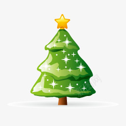 绿色圣诞树透明图标图标