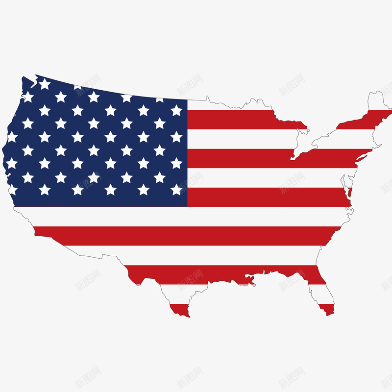 美国地图png免抠素材_新图网 https://ixintu.com 国旗 地图 美国