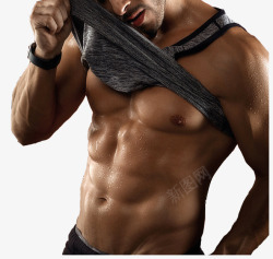 健身腹肌运动健身的肌肉男士高清图片