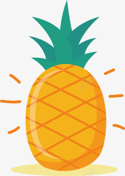 夏季冰沙冷饮卡通可爱水果菠萝矢量图高清图片