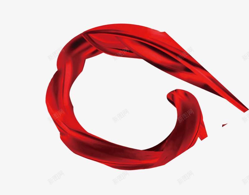 红色绸带png免抠素材_新图网 https://ixintu.com 丝绸 圆形 新图网 红色 绸带 飘带