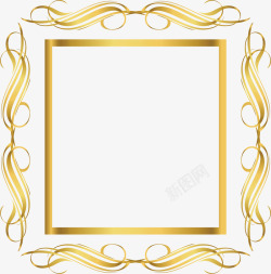 对称图形金色花纹边框矢量图高清图片