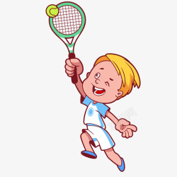 男孩打网球免抠PNG男孩打网球矢量图高清图片