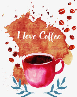 咖啡杯的喷绘广告矢量图素材