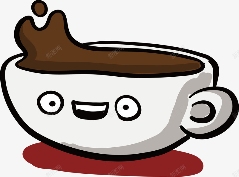 卡通咖啡杯创意矢量图图标ai_新图网 https://ixintu.com 可爱 商务logo 现代 生命 童话 贴纸插画 矢量图
