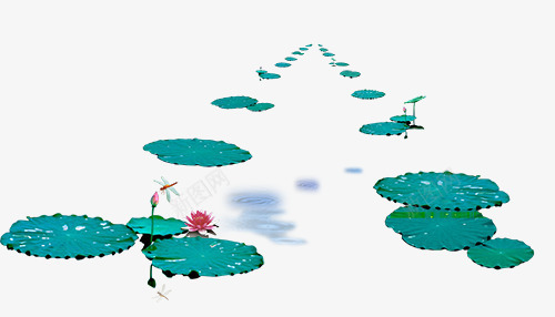 创意湖面上的荷叶png免抠素材_新图网 https://ixintu.com 创意湖面上的荷叶 荷花 蜻蜓