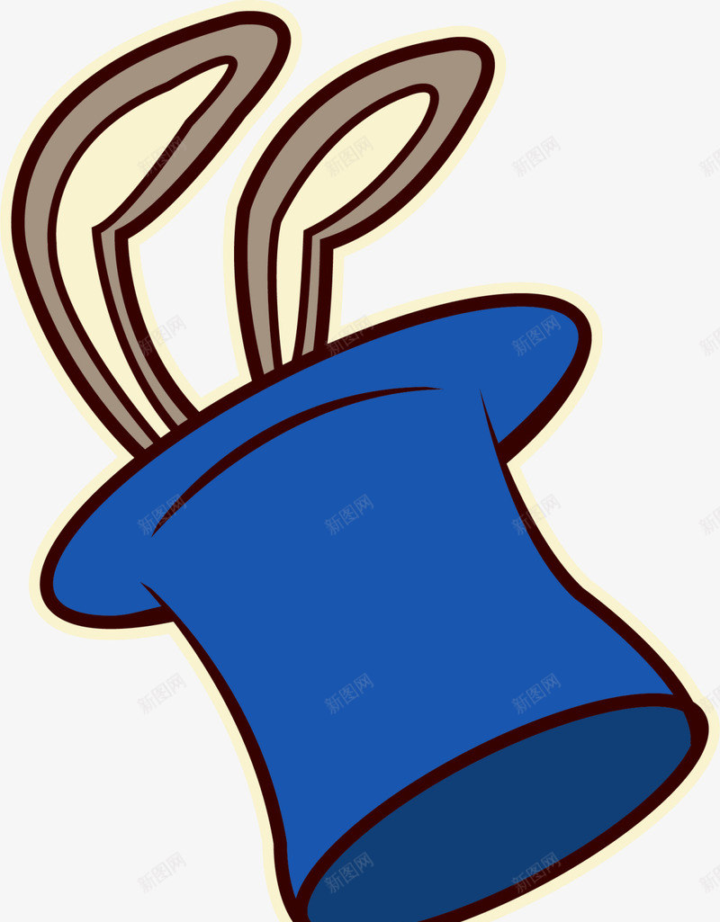 马戏团魔术帽和兔子png免抠素材_新图网 https://ixintu.com 4月1号 兔子 愚人节 搞怪 整蛊 蓝色帽子 马戏团 魔术帽