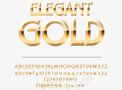 金色高档字母与数字素材
