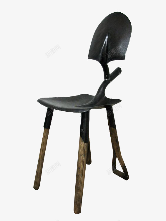 利用铲子制作的椅子png免抠素材_新图网 https://ixintu.com 家具 新奇 设计 黑色