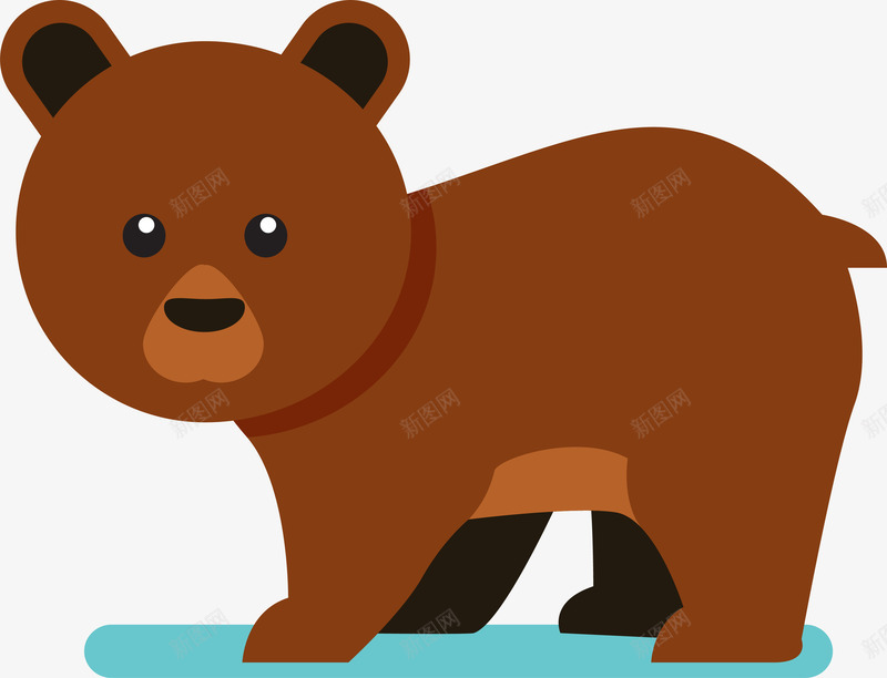 棕色小熊棕熊矢量图ai免抠素材_新图网 https://ixintu.com 动物 卡通 棕熊 棕色小熊 矢量图案 装饰 矢量图