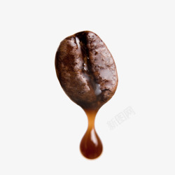 棕色的种子滴水咖啡豆高清图片