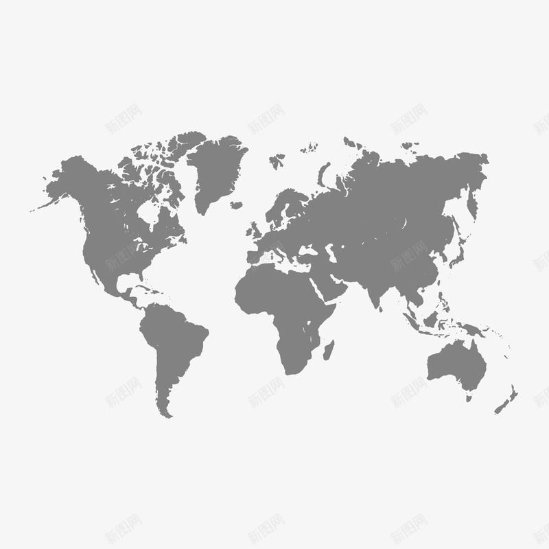 灰色地球地图手绘png免抠素材_新图网 https://ixintu.com 全球 地图 地球 灰色