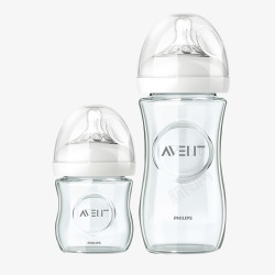 新生儿宽口玻璃奶瓶新安怡奶瓶高清图片