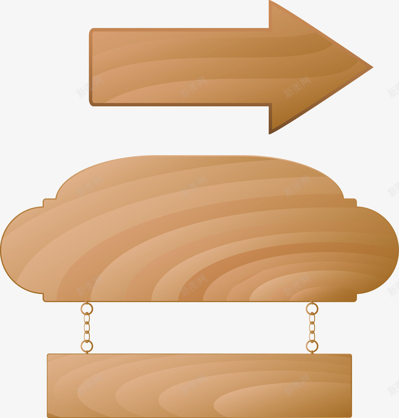 箭头木板矢量图ai免抠素材_新图网 https://ixintu.com 手绘 木板 淘宝装饰 箭头 矢量图