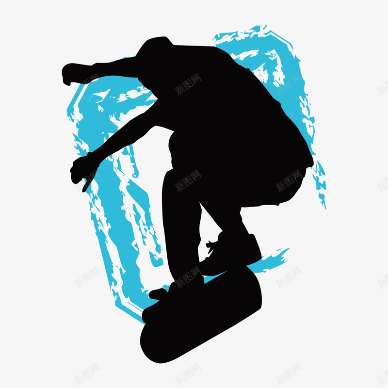 滑板花样运动剪影png免抠素材_新图网 https://ixintu.com 人物剪影 剪影 滑板 运动 运动剪影海报 速度 青春