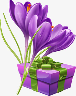 紫色精美花束礼包素材