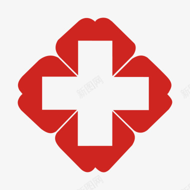 扁平化云红色十字医疗logo标志矢量图图标图标