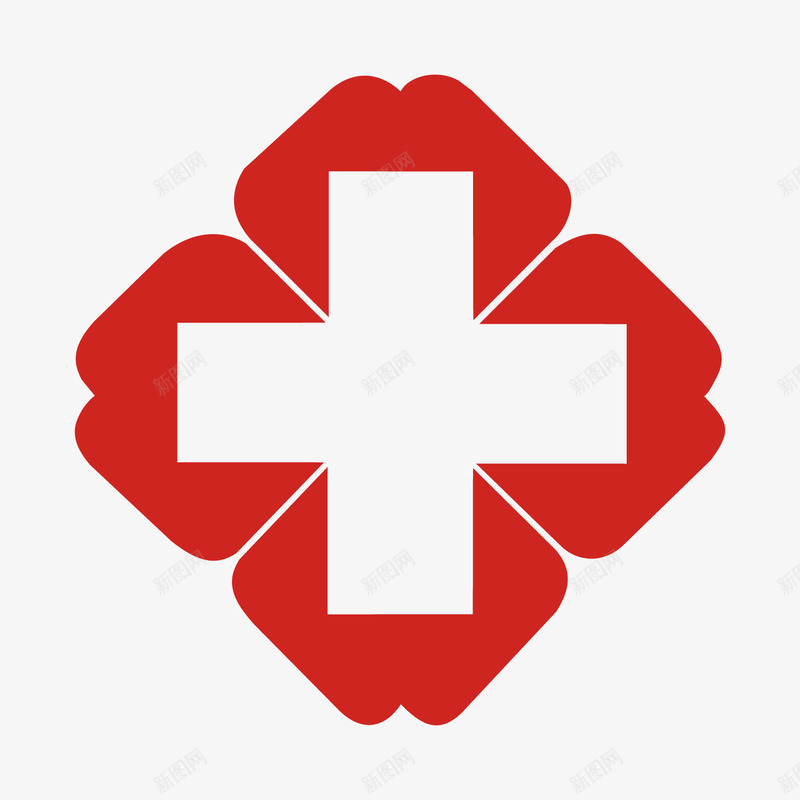 红色十字医疗logo标志矢量图图标ai_新图网 https://ixintu.com logo标志 医疗 十字 十字形 十字架 扁平化 矢量图 红色 镂空十字架