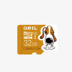 创意眨眼的卡通小狗32GB内存卡素材