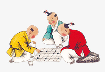 中国风年画娃娃png免抠素材_新图网 https://ixintu.com 下棋 中国风 古人下棋 古人对弈 娃娃 小孩 年画 观看下棋卡通