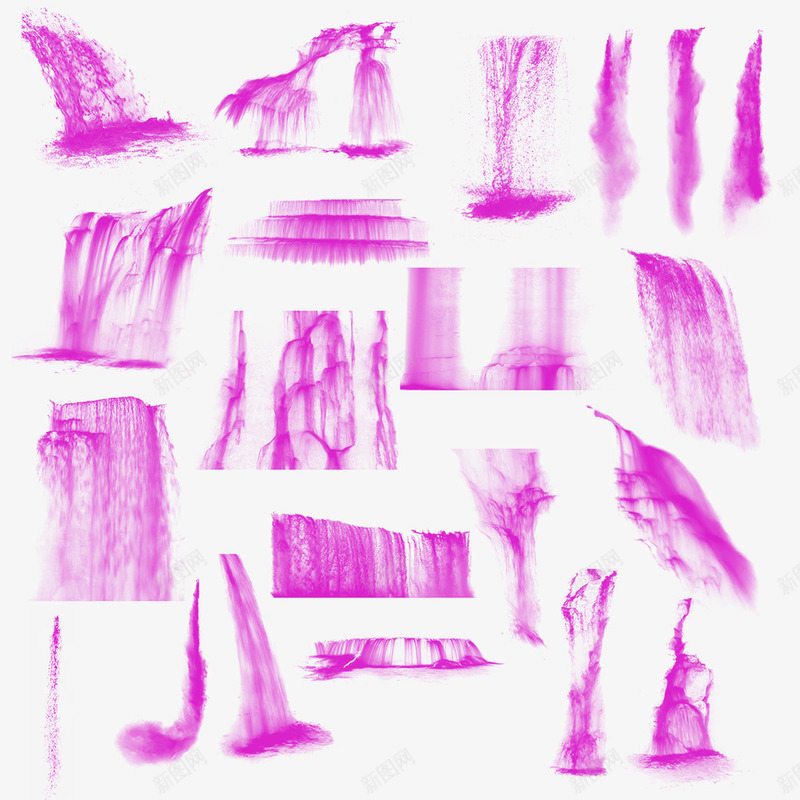 紫色不规则瀑布元素png免抠素材_新图网 https://ixintu.com 不规则 元素 瀑布 紫色