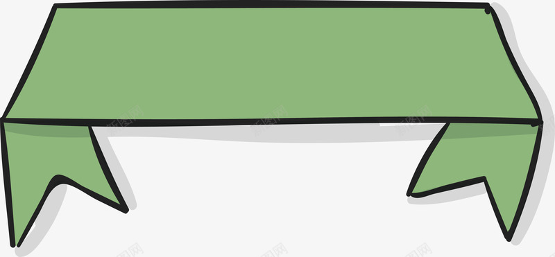 绿色折叠彩带矢量图eps免抠素材_新图网 https://ixintu.com 彩带 彩带标题框 手绘彩带 矢量png 绿色 绿色彩带 矢量图