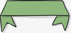绿色折叠彩带矢量图素材