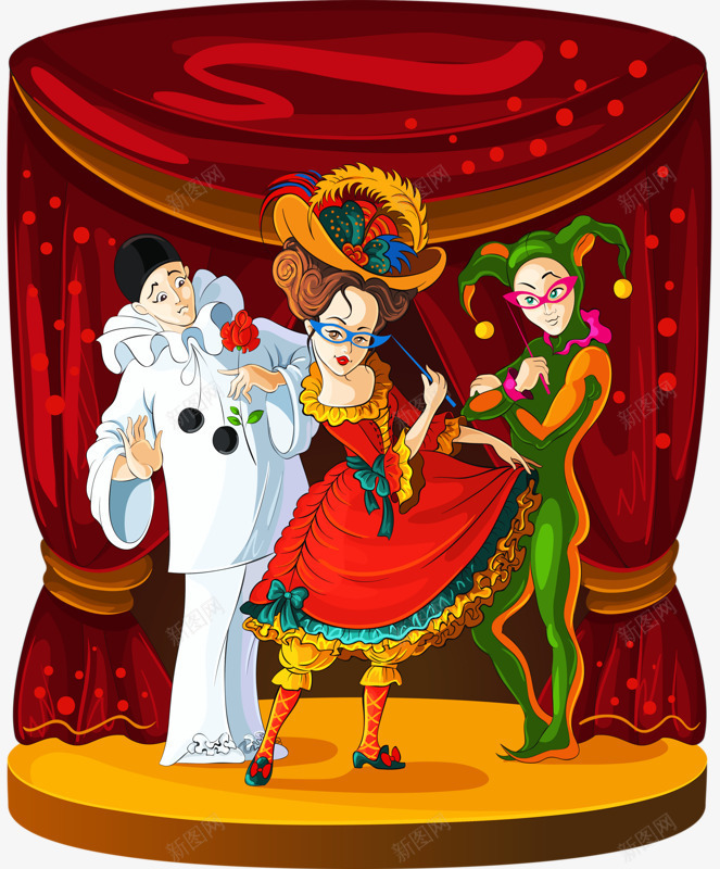 马戏团的小丑png免抠素材_新图网 https://ixintu.com joker 卡通 小丑 演员 马戏团