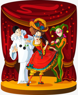 卡通马戏团马戏团的小丑高清图片