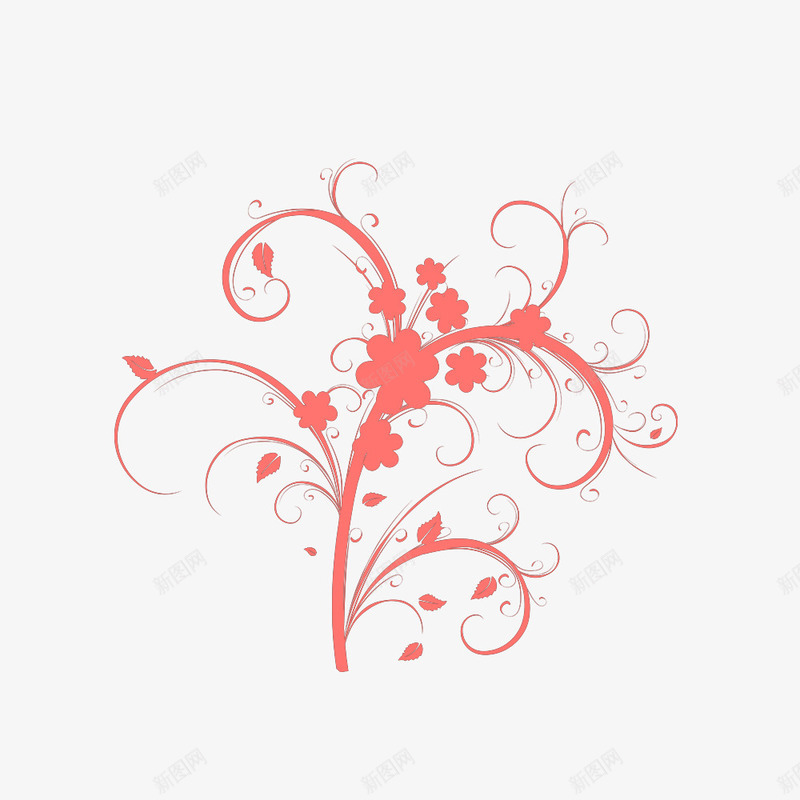 红色复古花朵png免抠素材_新图网 https://ixintu.com 复古 复古笔刷 好看 红色 花朵