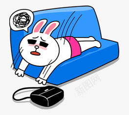 趴在沙发上懒惰的兔子卡通png免抠素材_新图网 https://ixintu.com 兔子 卡通 懒惰 沙发