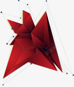 科技红色线条三角形素材
