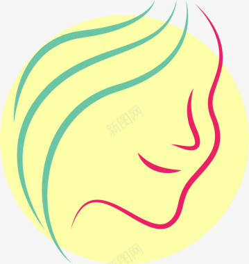 女性柔美线条logo图标图标