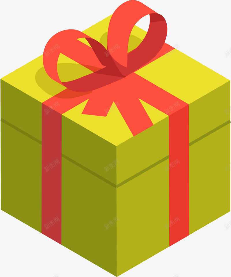 绿色卡通礼物盒png免抠素材_新图网 https://ixintu.com 包装盒 卡通 矢量图案 礼物盒 纸盒 绿色