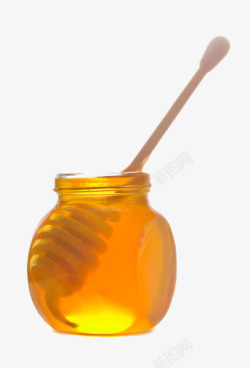 黄色玻璃瓶装蜂蜜素材