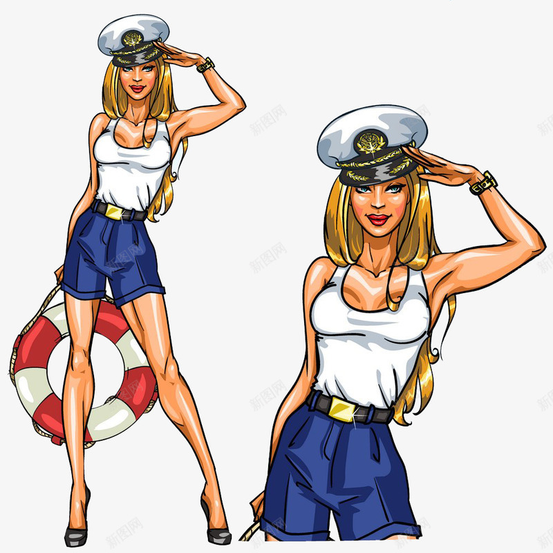 美少女警察png免抠素材_新图网 https://ixintu.com 制服 卡通 性感 手绘 游泳圈 美女 警察