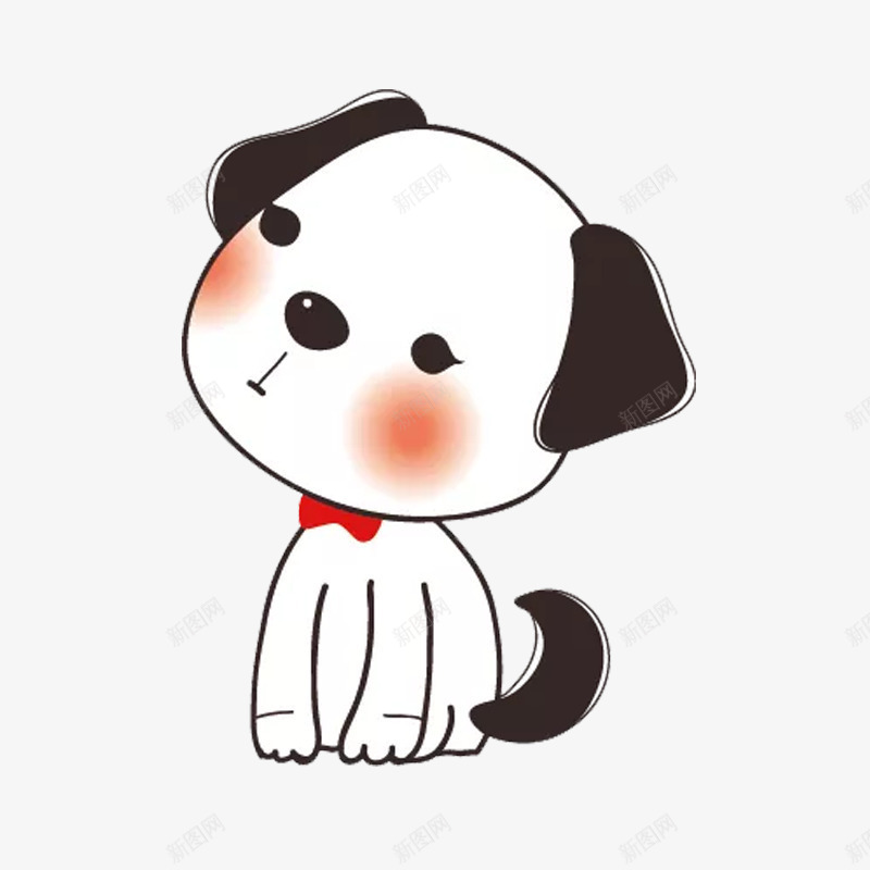 可爱小狗png免抠素材_新图网 https://ixintu.com 一只 卡通 可爱 小狗 手绘 白色 粉色 黑色