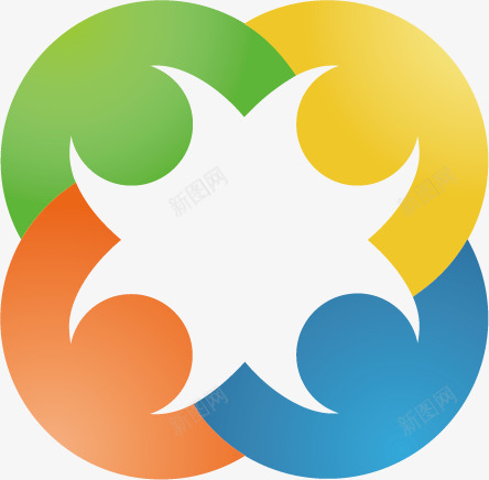 彩色剪纸logo图标png_新图网 https://ixintu.com logo模板 logo设计 创意设计 剪纸 团队logo 彩色 标志图标